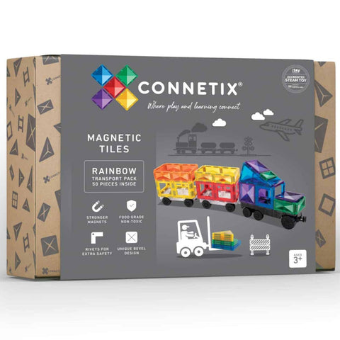 Connetix Tiles Rainbow Transport Pack | 50 pieces