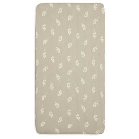 Jollein fitted sheet Jersey Crib 40/50x80/90cm | Twig Olive Green