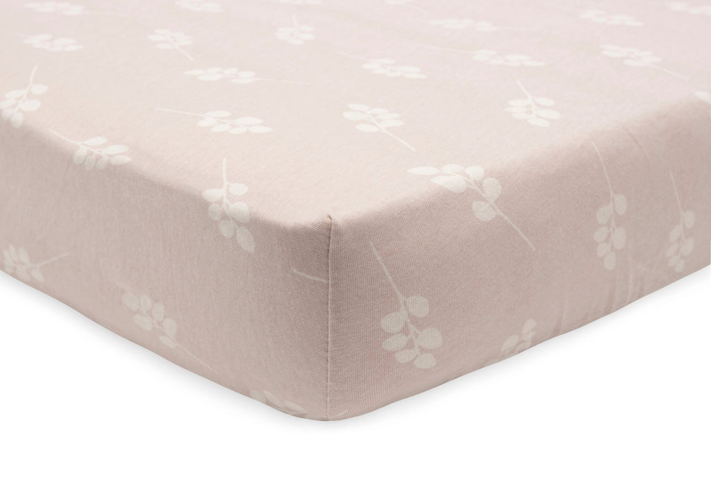 Jollein fitted sheet Jersey Crib 40/50x80/90cm | Twig Wild Rose