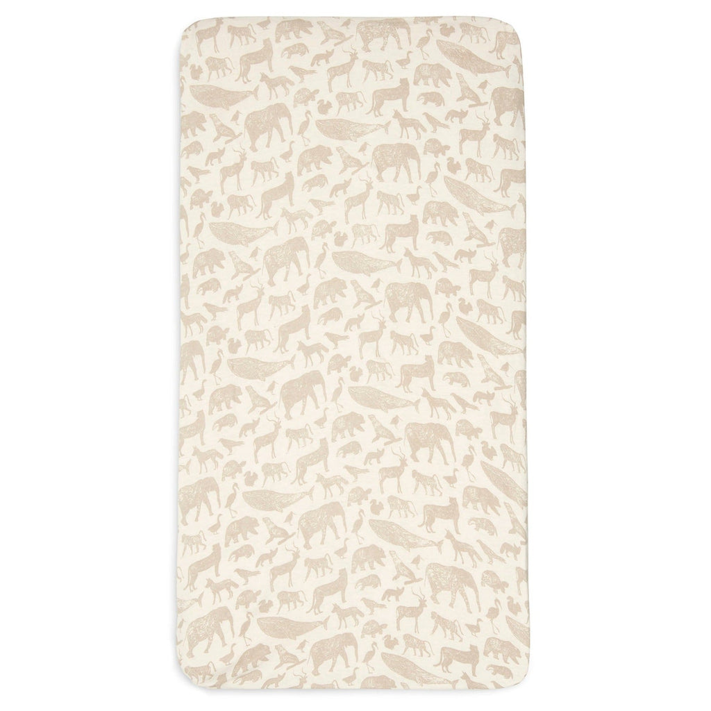 Jollein fitted sheet Jersey Crib 40/50x80/90cm | Animals Nougat