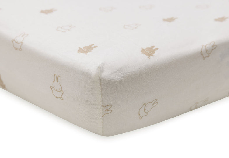 Jollein fitted sheet Jersey 40/50x80/90cm Happy Miffy | Nougat