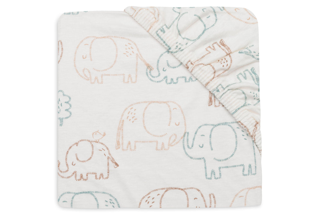 Jollein Jersey Fitted Sheet 40/50x80/90cm | Elephant Tales