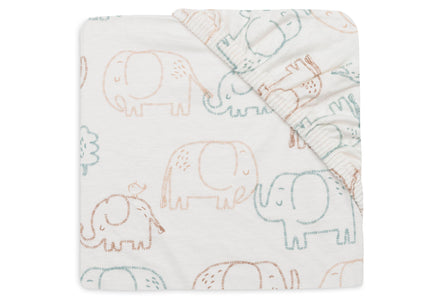 Jollein Jersey Fitted Sheet 40/50x80/90cm | Elephant Tales
