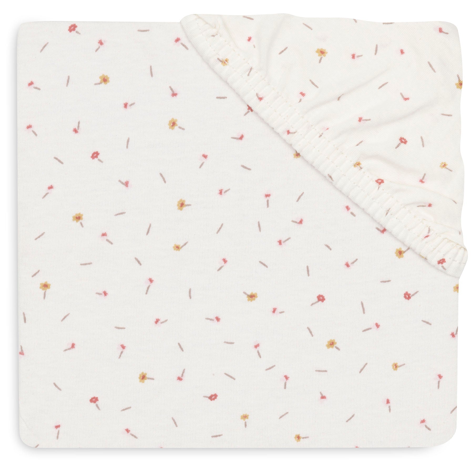 Jollein Fitted Sheet Jersey 40/50x80/90cm Pretty Picnic Flower Drops