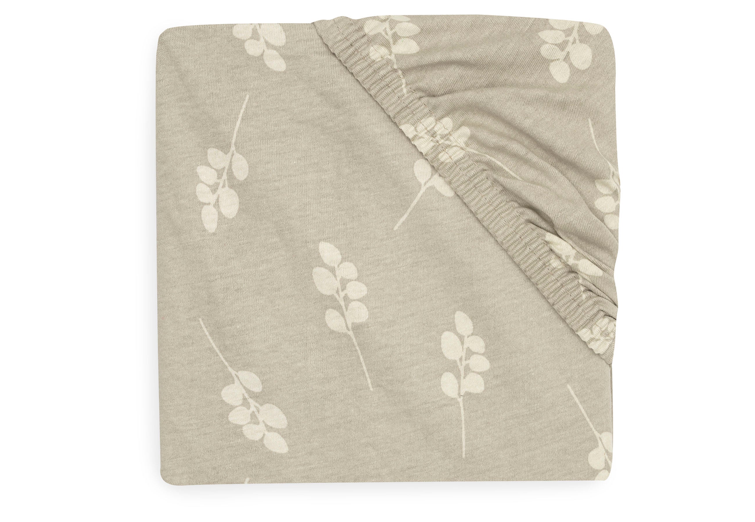 Jollein fitted sheet Jersey 60x120cm | Twig Olive Green