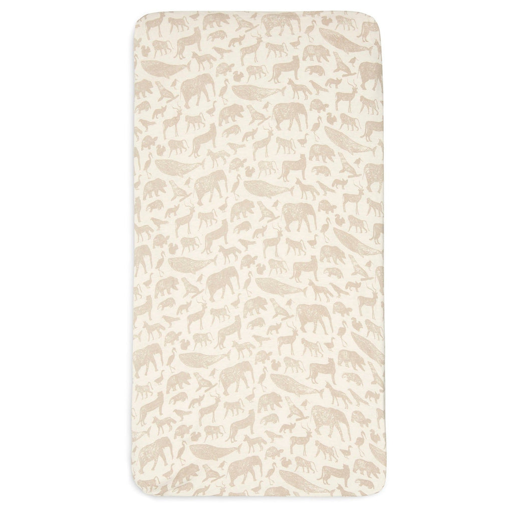 Jollein fitted sheet Jersey 60x120cm | Animals Nougat