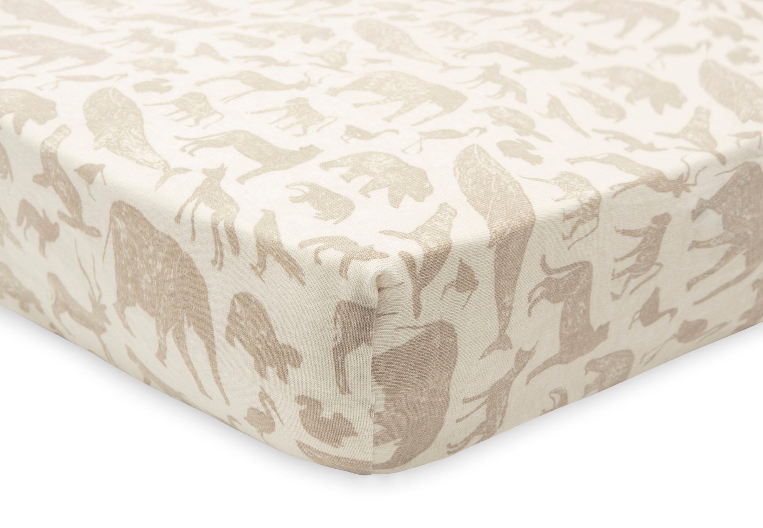 Jollein fitted sheet Jersey 60x120cm | Animals Nougat