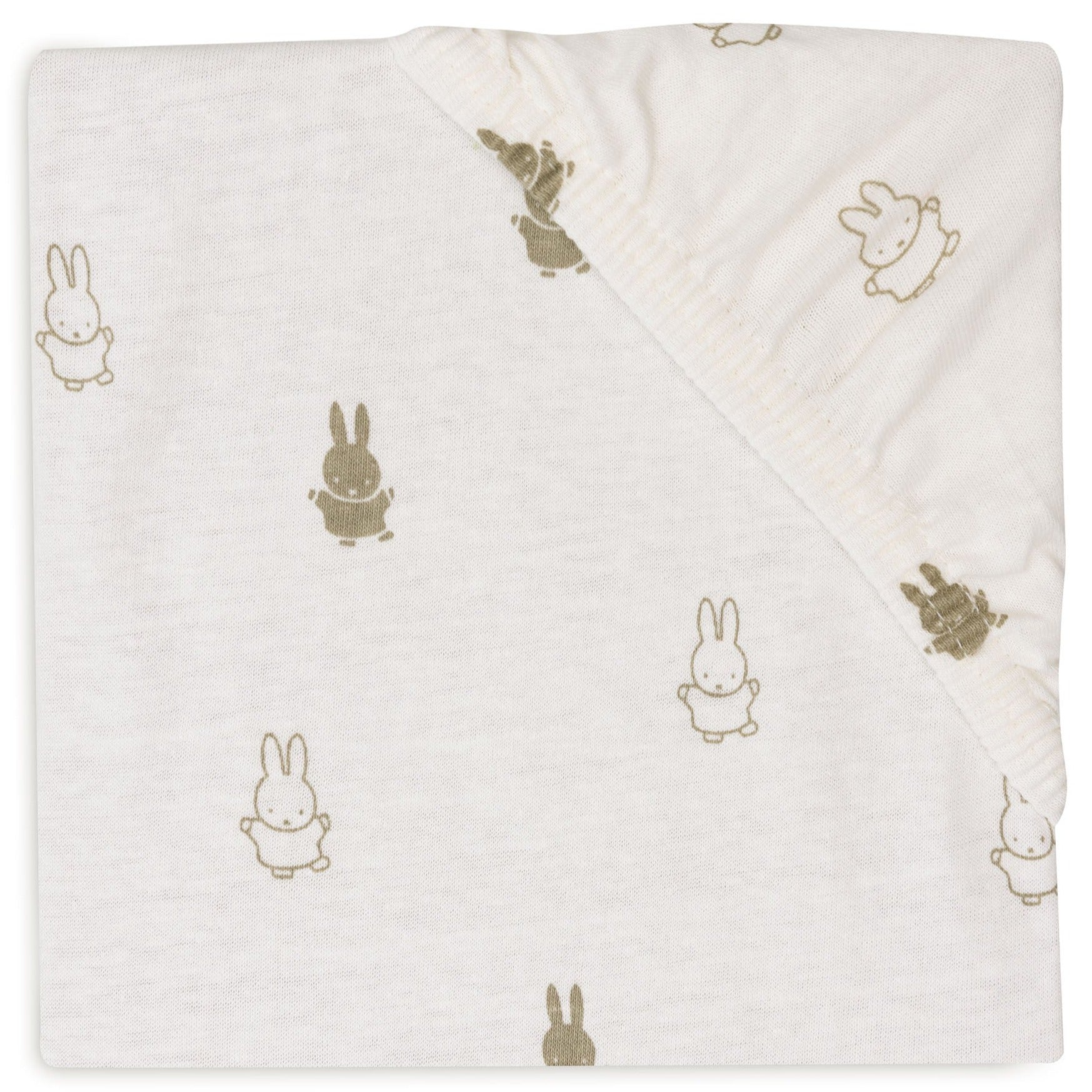 Jollein fitted sheet Jersey 60x120cm Happy Miffy | Olive Green