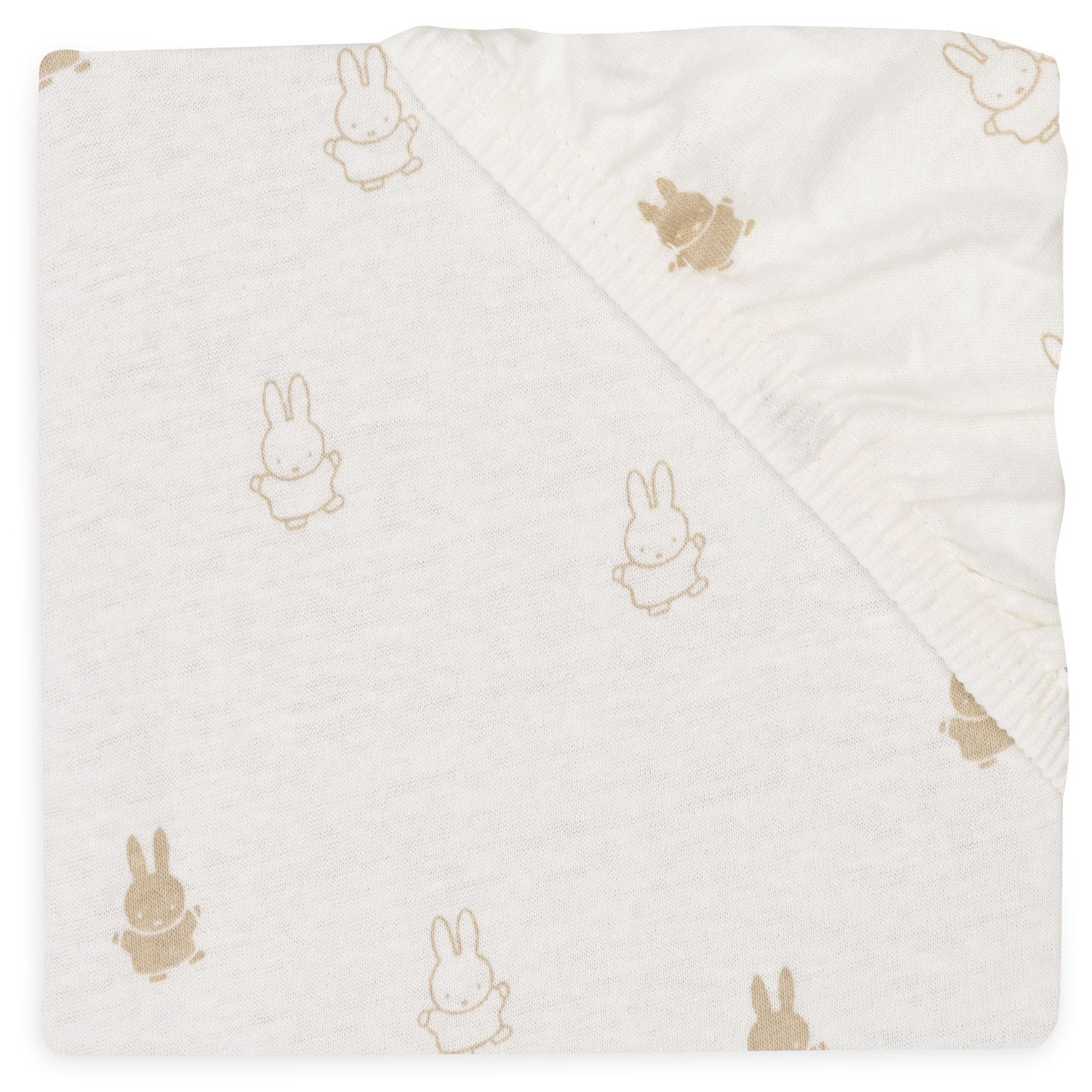 Jollein fitted sheet Jersey 60x120cm Happy Miffy | Nougat