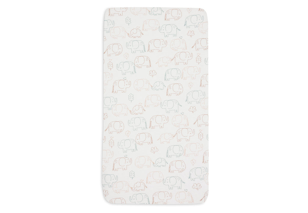 Jollein Jersey Fitted Sheet 70/75x140/150cm | Elephant Tales