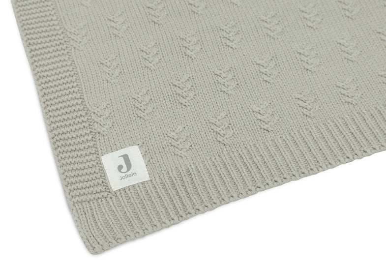 Jollein Crib Blanket 75x100cm | Grain Knit Olive Green