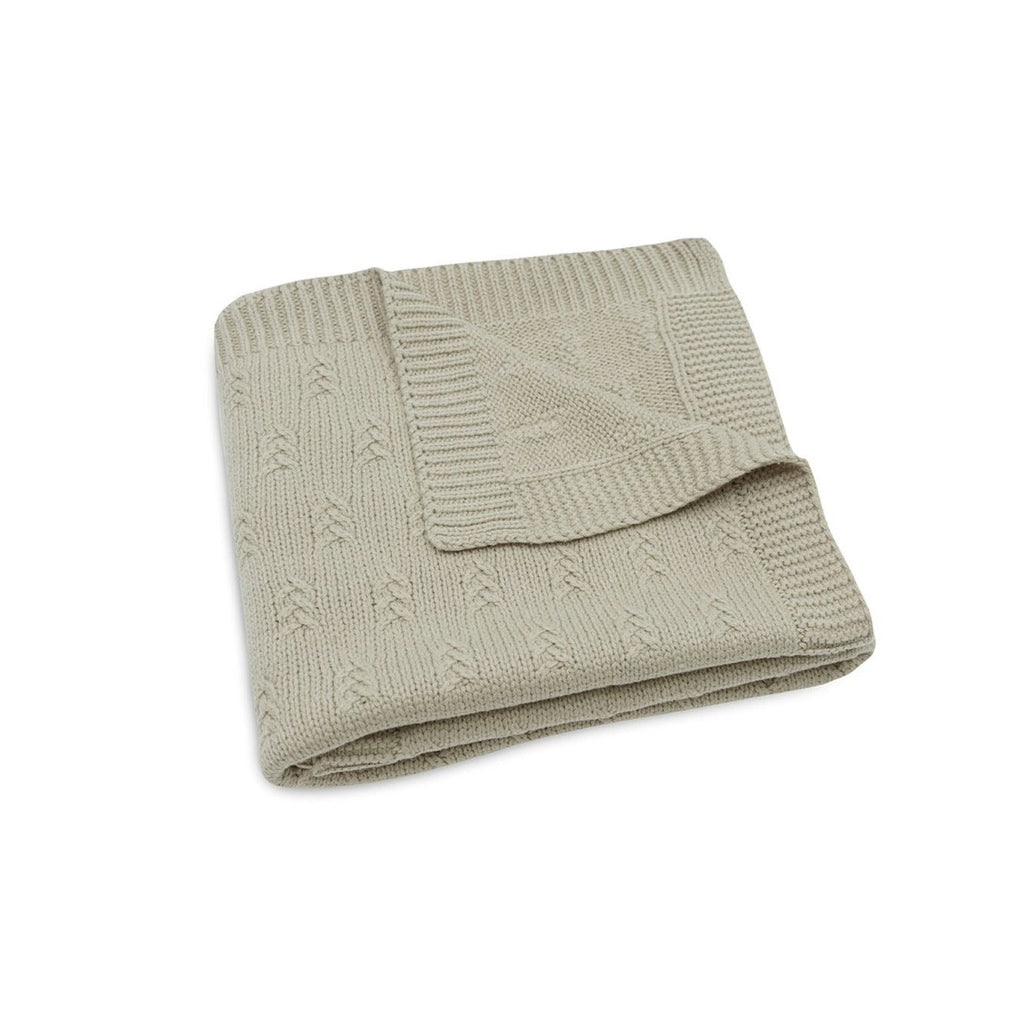 Jollein Crib Blanket 75x100cm | Grain Knit Olive Green