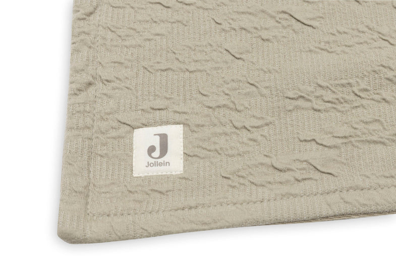Jollein Crib Blanket 75x100cm | Soft Waves Olive Green /Velvet