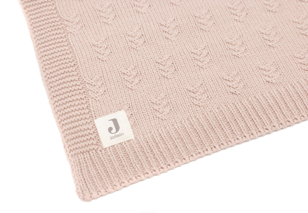 Jollein Crib Blanket 75x100cm | Grain Knit Wild Rose