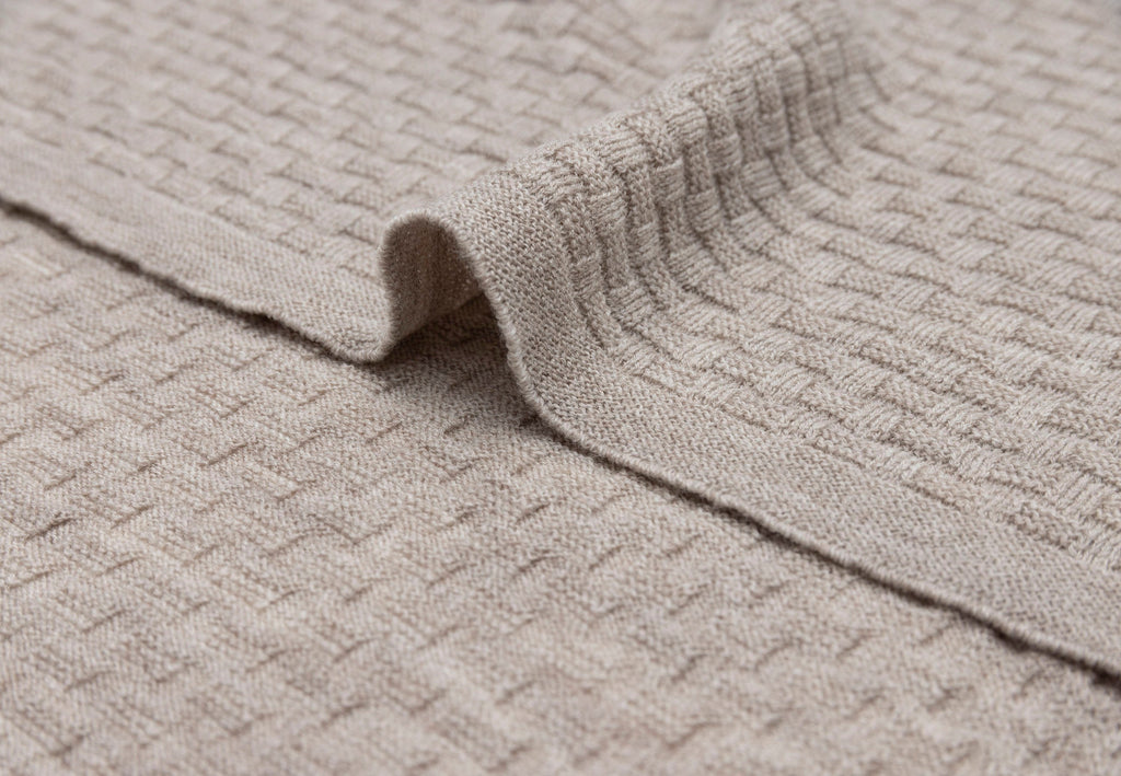 Jollein Crib Blanket 75x100cm | Weave knit merino wool funghi