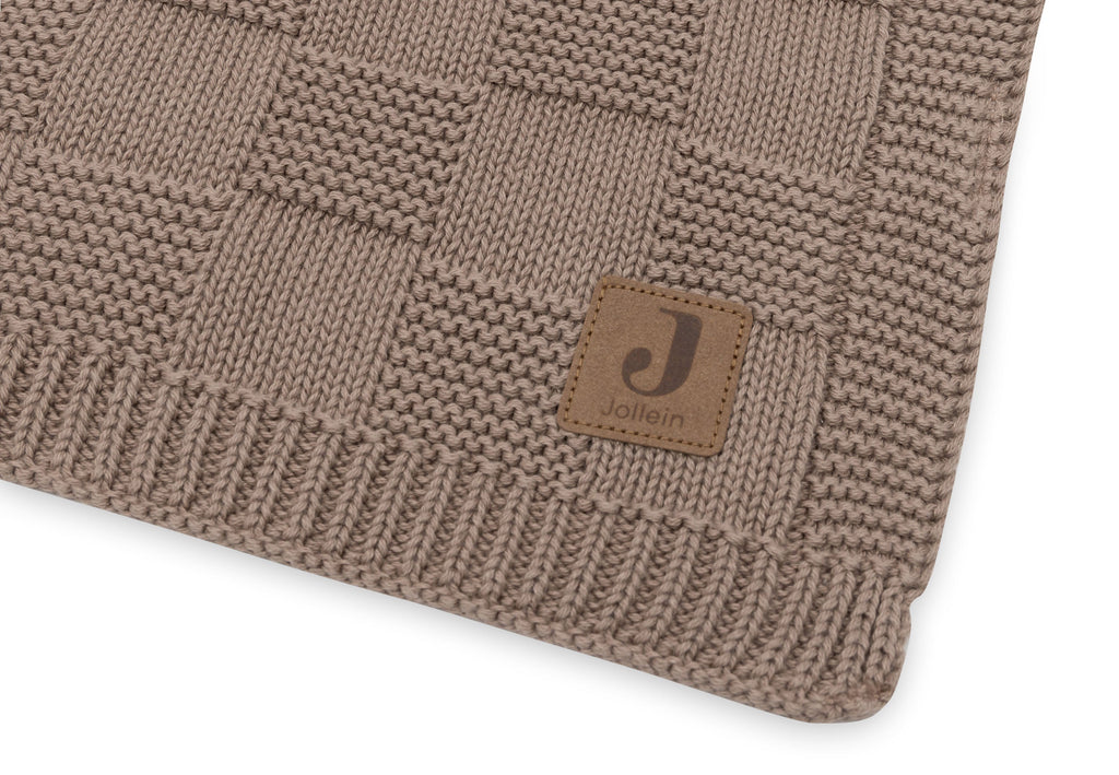 Jollein Blanket Crib 75x100cm Box Knit | Milky Coffee | Gots