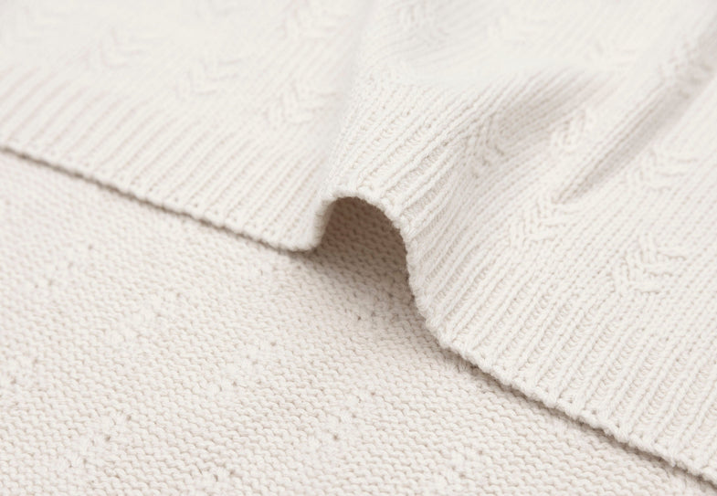 Jollein Crib Blanket 100x150cm | Grain Knit Oatmeal