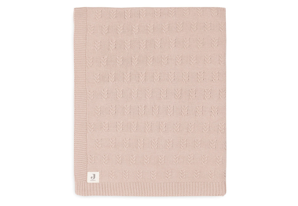 Jollein Crib Blanket 100x150cm | Grain Knit Wild Rose