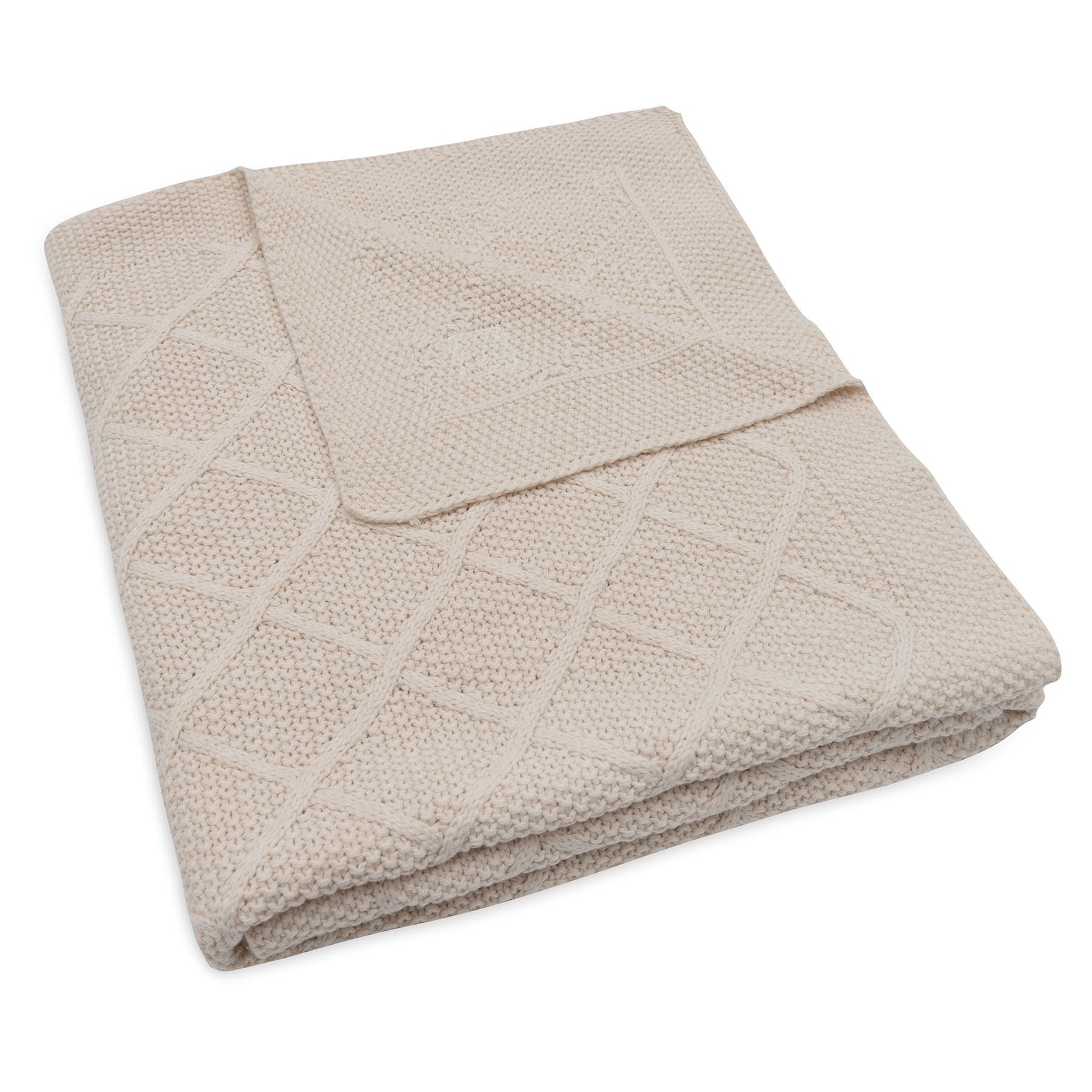 Jollein Crib Blanket 100x150cm Check Knit Oatmeal