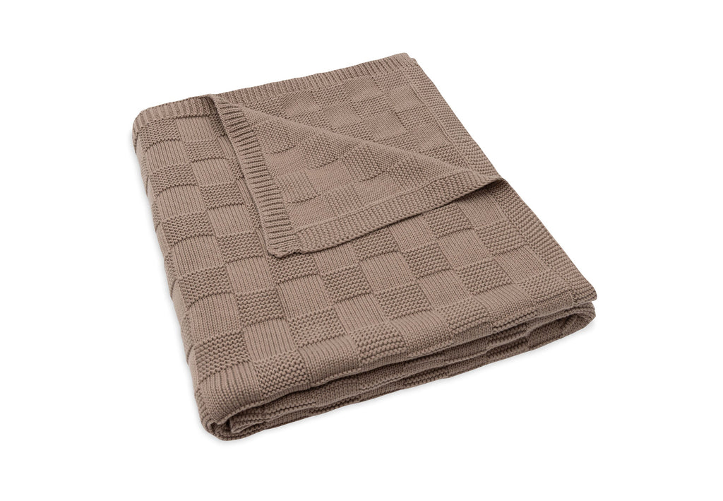 Jollein Blanket Crib 100x150cm Box Knit | Milky Coffee | Gots