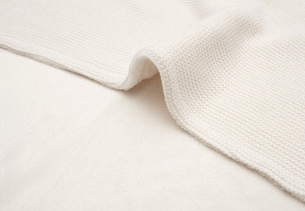 Jollein Crib Blanket Fleece 75x100cm | Basic Knit Ivory /Coral