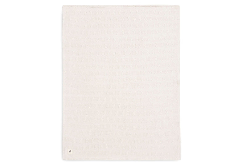 Jollein Crib Blanket 75x100cm | Grain Knit Oatmeal /Velvet
