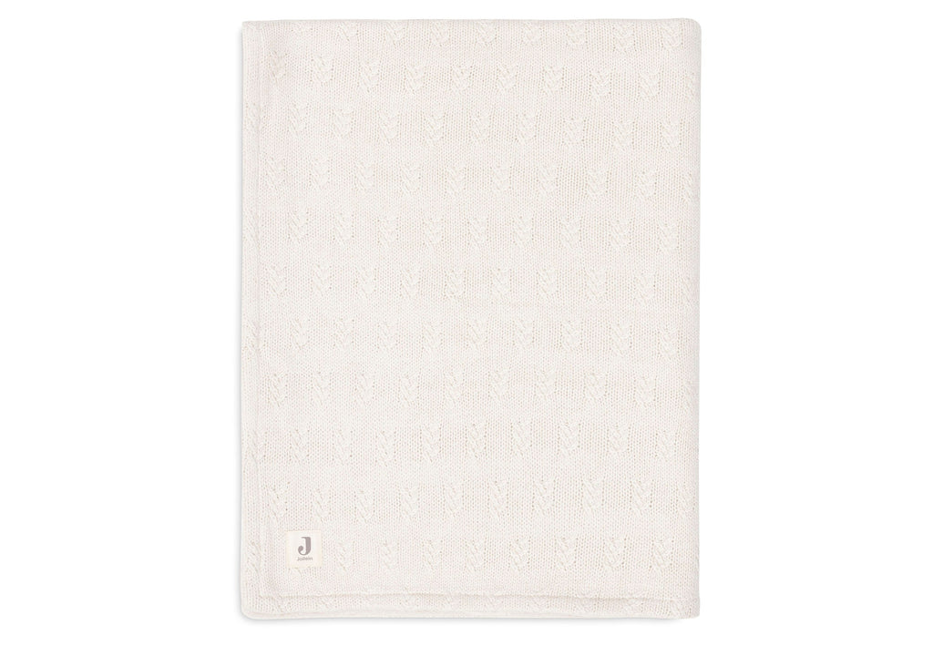 Jollein Crib Blanket 75x100cm | Grain Knit Oatmeal /Velvet