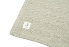 Jollein Crib Blanket 75x100cm | Grain Knit Olive Green /Velvet