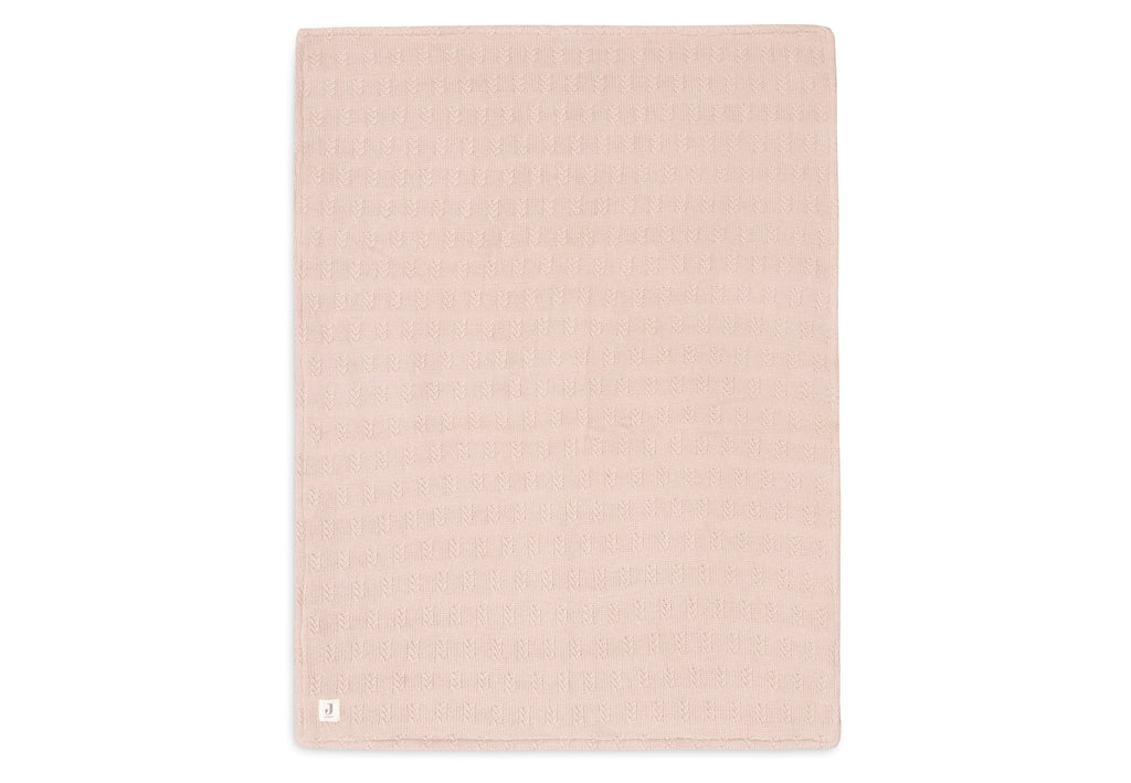 Jollein Crib Blanket 75x100cm | Grain Knit Wild Rose /Velvet