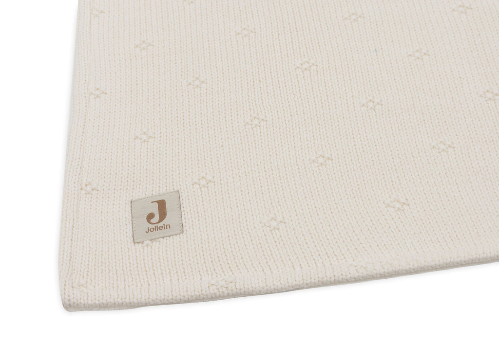 Jollein Crib Blanket 75x100cm Cozy Knit Ivory/Velvet