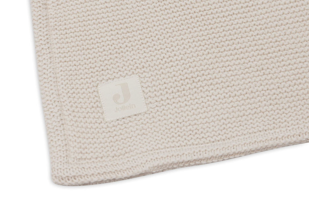 Jollein Blanket Crib 75x100cm Basic Knit | Oatmeal/Velvet