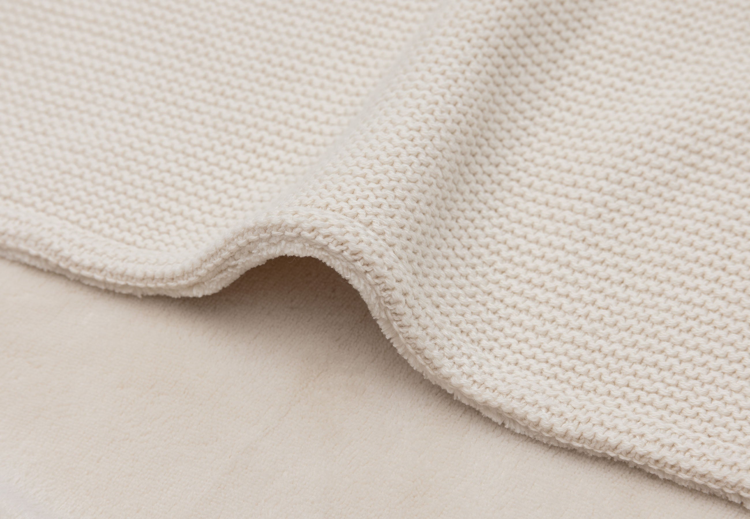 Jollein Blanket Crib 75x100cm Basic Knit | Oatmeal/Velvet