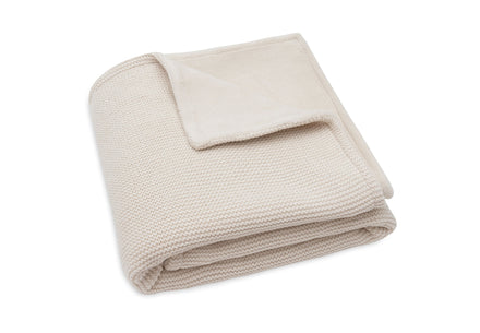 Jollein Blanket Crib 75x100cm Basic Knit | Oatmeal/Velvet
