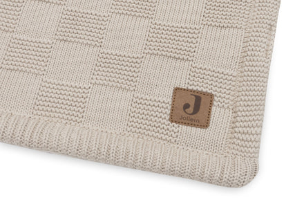 Jollein Blanket Cradle 75x100cm Box Knit | Warm Sand/Velvet | Gots