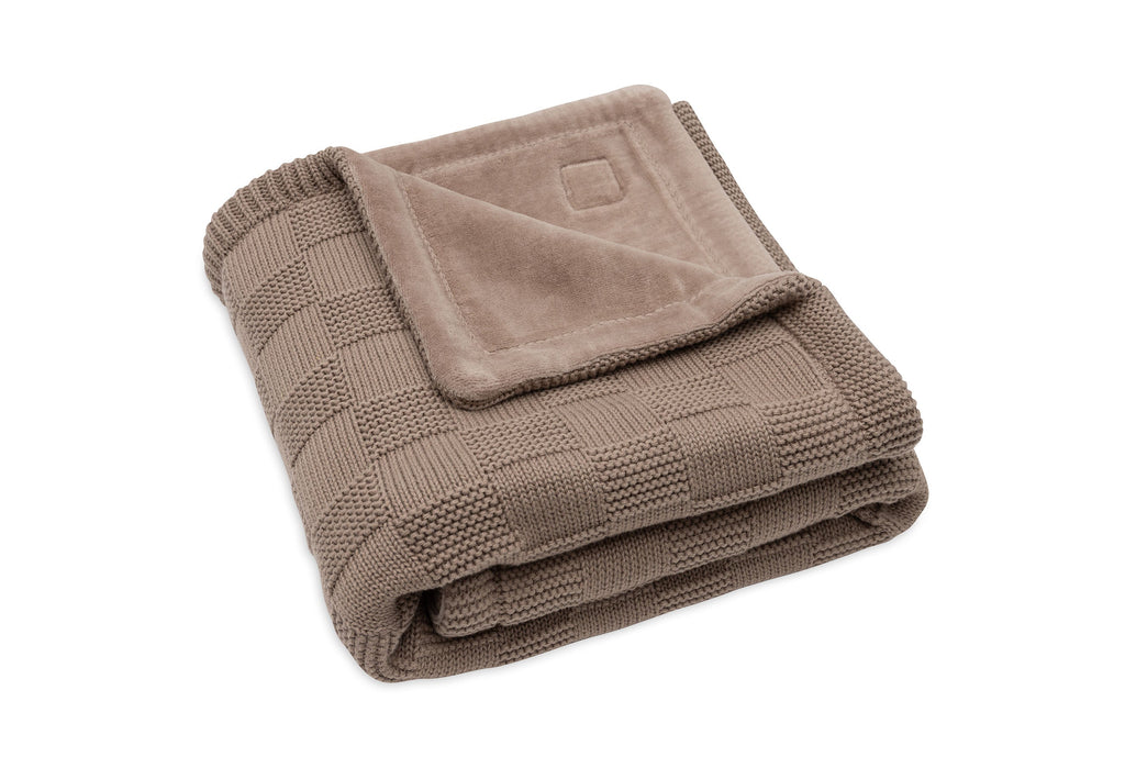 Jollein Blanket Cradle 75x100cm Box Knit | Milky Coffee/Velvet | Gots