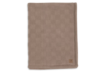 Jollein Blanket Cradle 75x100cm Box Knit | Milky Coffee/Velvet | Gots