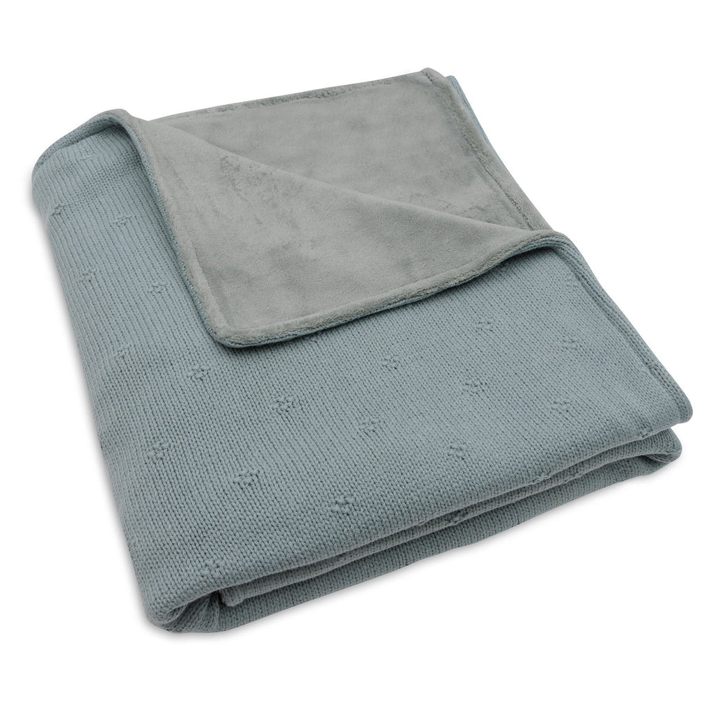 Jollein Crib Blanket 100x150cm Cozy Knit Sea Green/Velvet