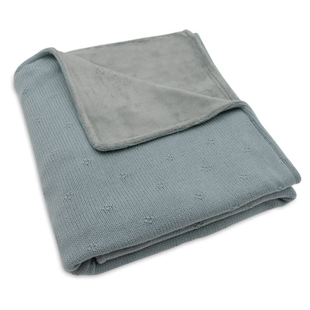 Jollein Crib Blanket 100x150cm Cozy Knit Sea Green/Velvet