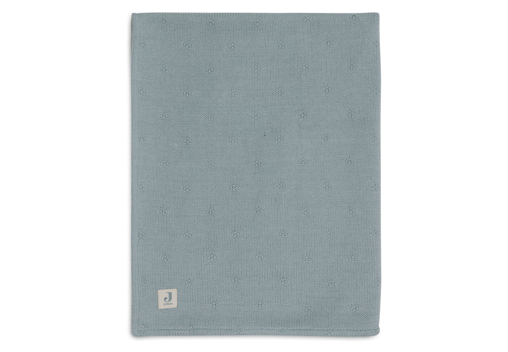 Jollein Crib Blanket 100x150cm Cozy Knit Sea Green/Velvet