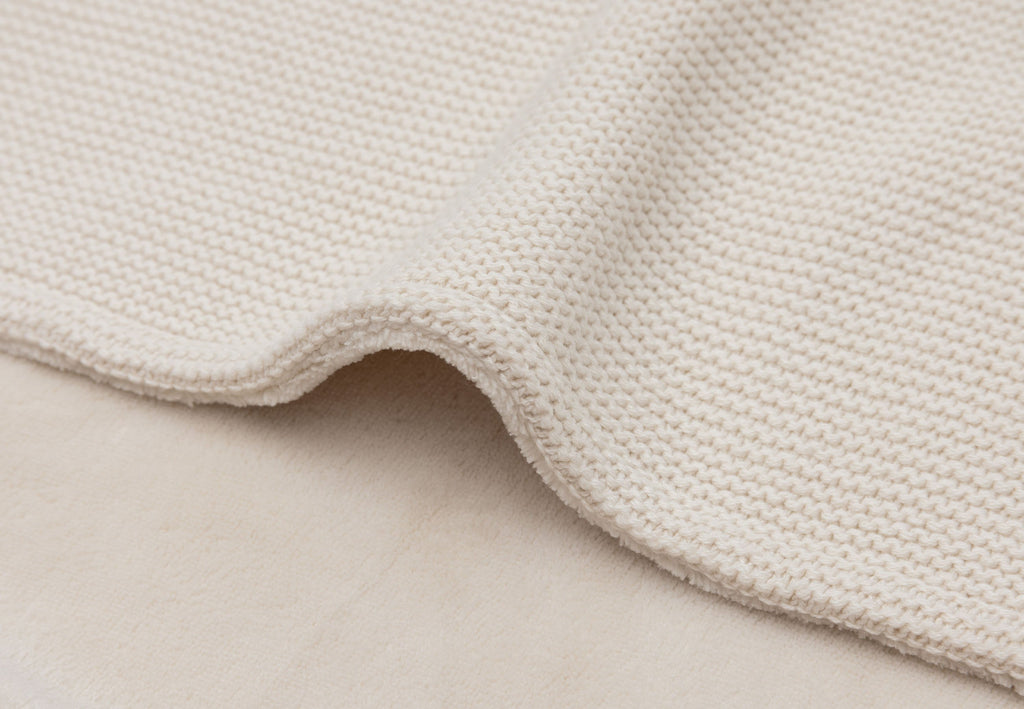 Jollein Cot Blanket 100x150cm Basic Knit | Oatmeal/Velvet