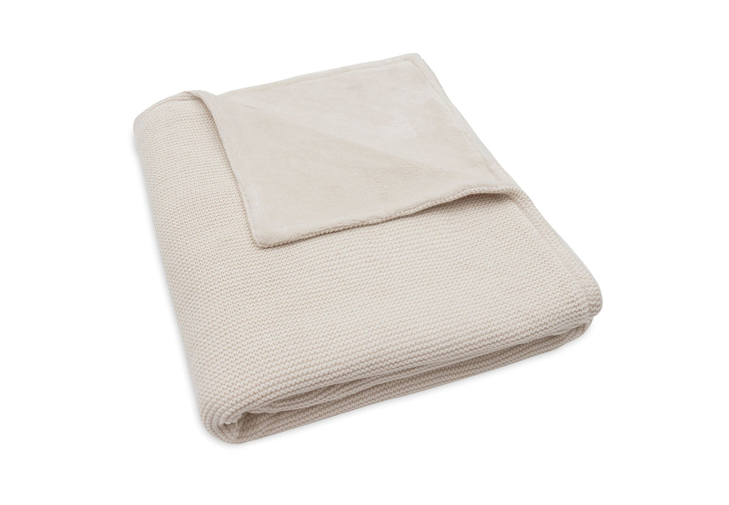 Jollein Cot Blanket 100x150cm Basic Knit | Oatmeal/Velvet