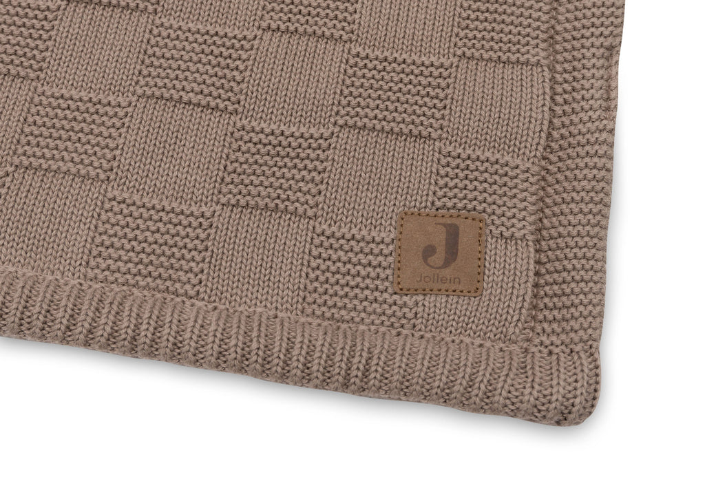 Jollein Blanket Crib 100x150cm Box Knit | Milky Coffee/Velvet | Gots