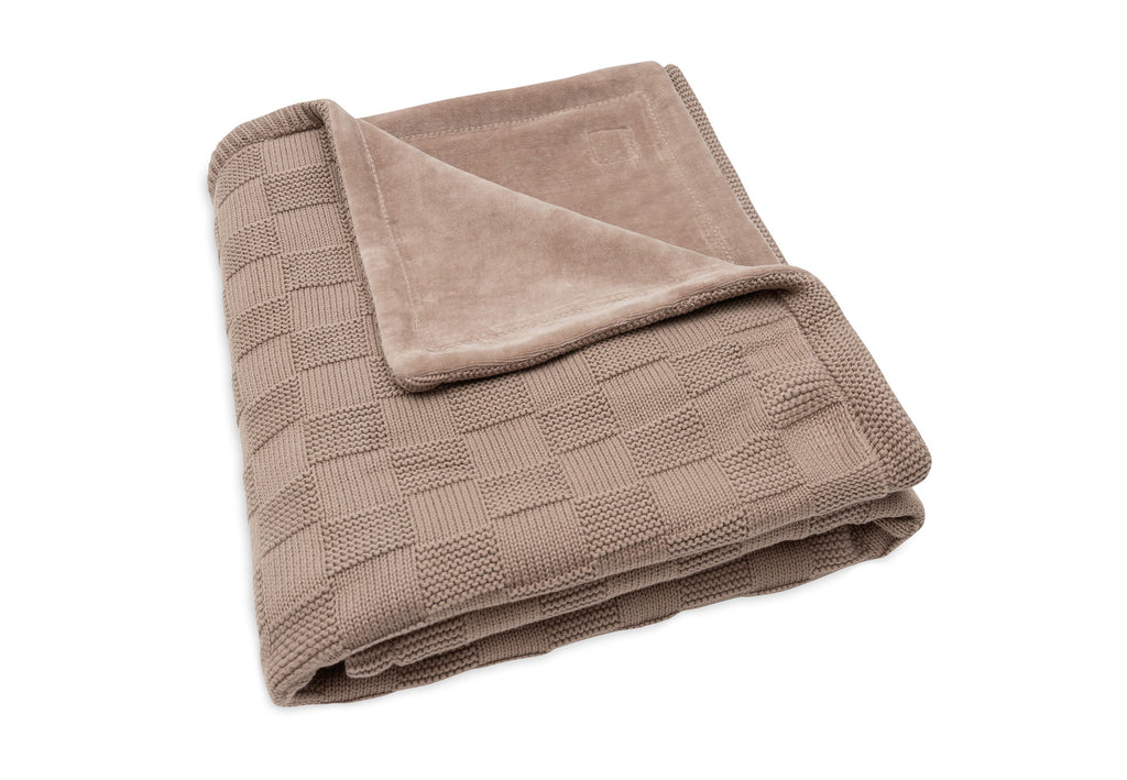 Jollein Blanket Crib 100x150cm Box Knit | Milky Coffee/Velvet | Gots