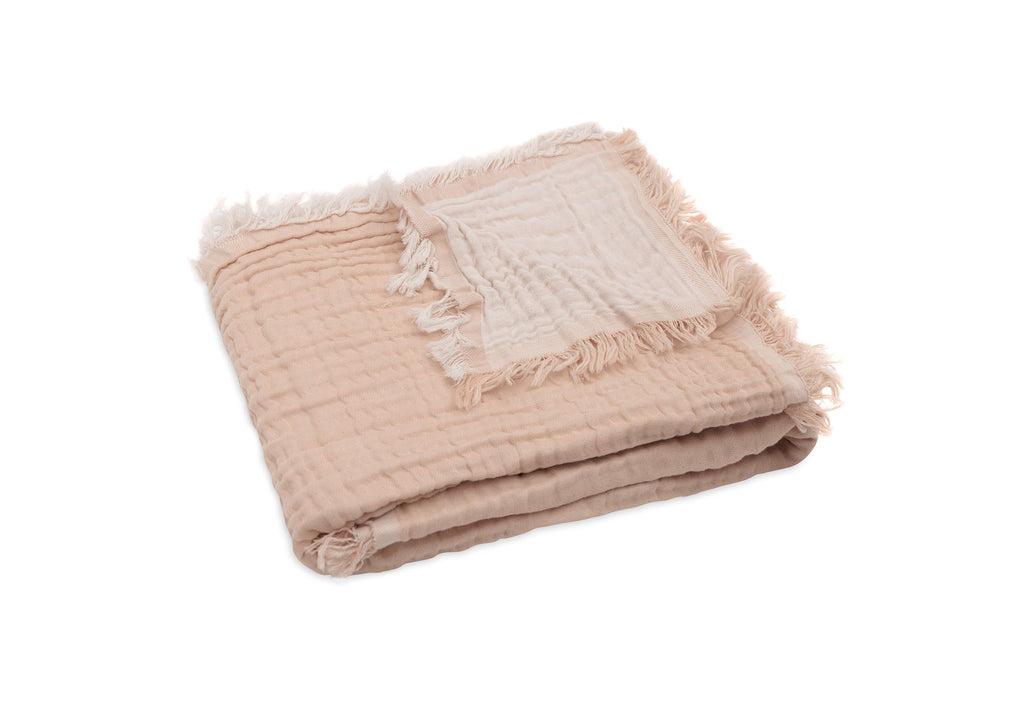 Jollein Blanket Crib 75x100cm | Fringe Moonstone/Ivory Gots