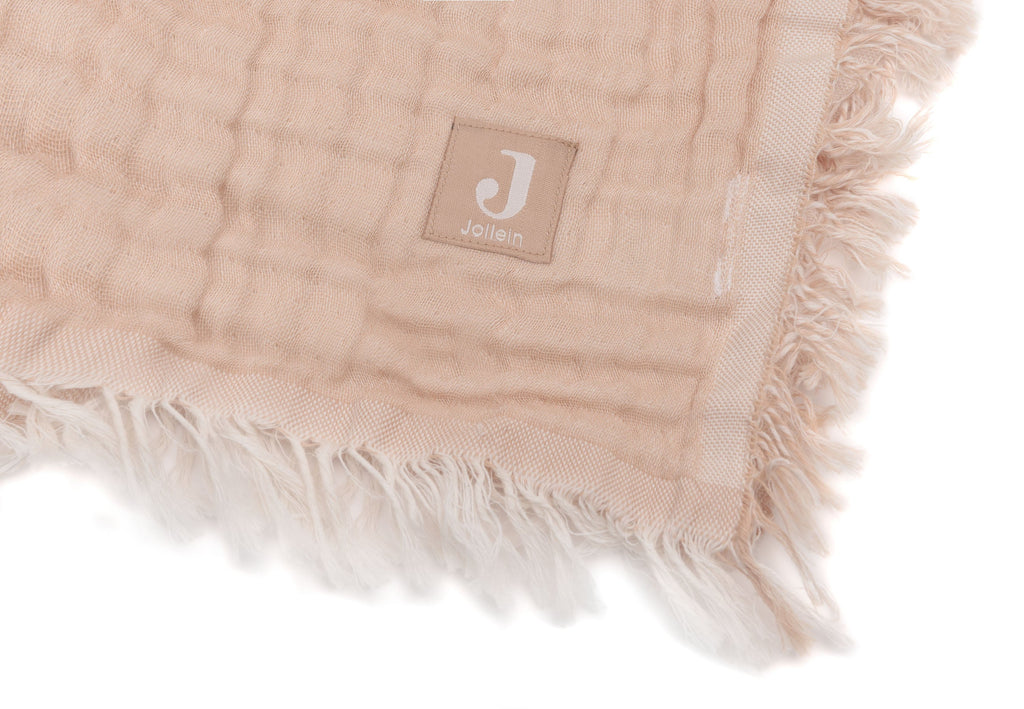 Jollein Blanket Cot 120x120cm | Fringe Moonstone/Ivory Gots