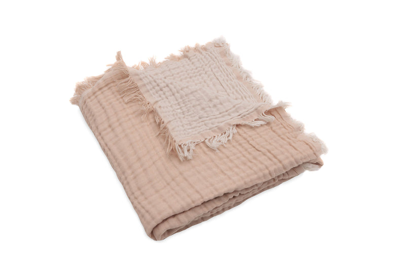 Jollein Blanket Cot 120x120cm | Fringe Moonstone/Ivory Gots