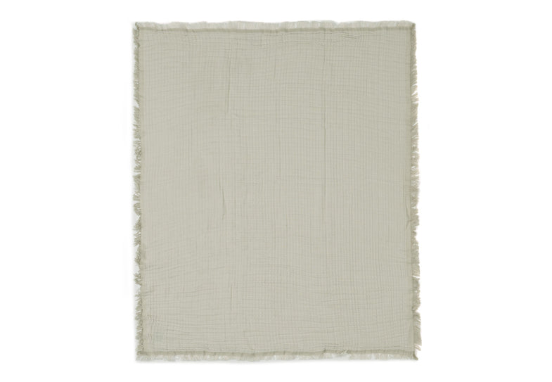 Jollein Blanket Cot 120x120cm | Fringe Olive Green/Ivory Gots