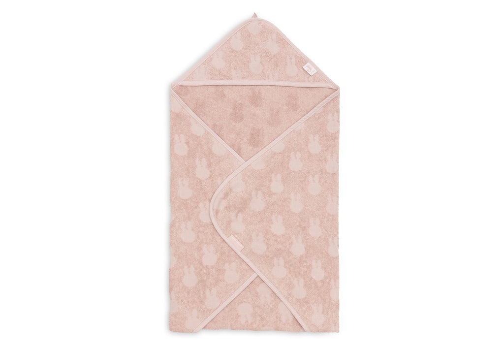 Jollein Bathcape terry cloth 75x75cm Miffy Jacquard | Wild rose