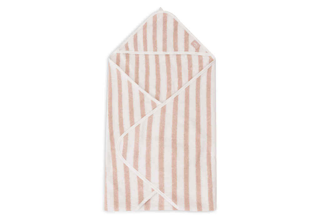 Jollein Bathcape 75x75cm | Stripe Terry Wild Rose Gots