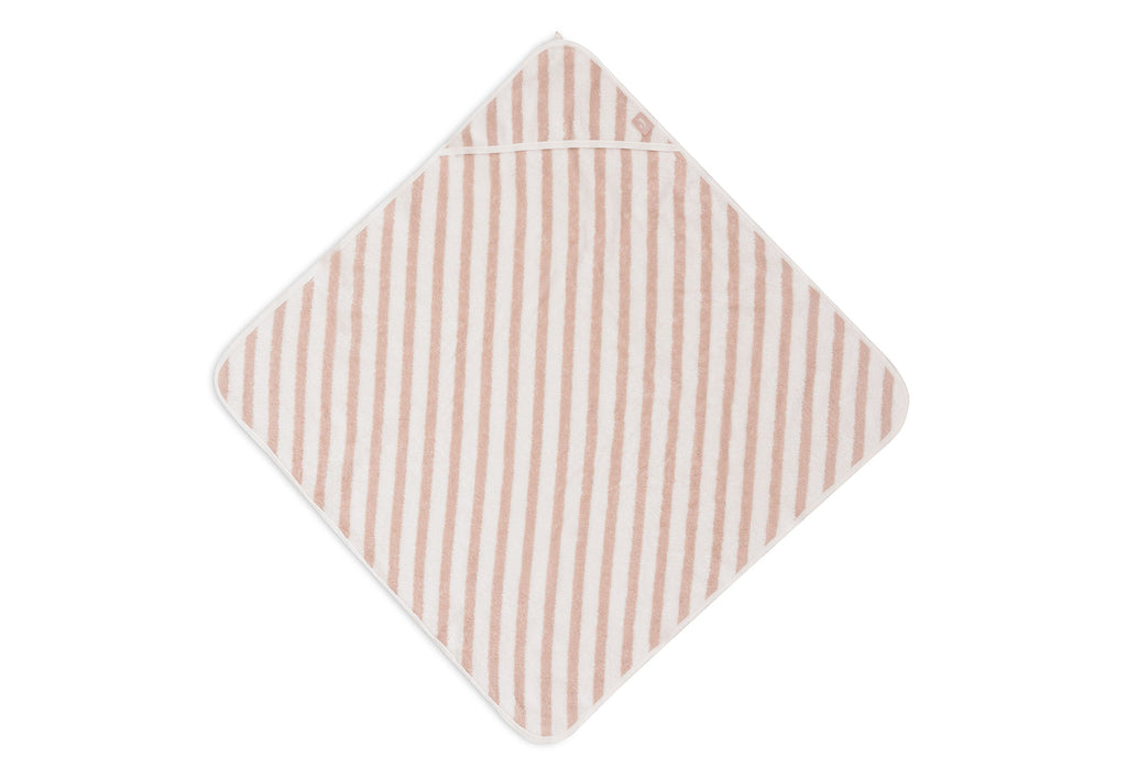 Jollein Bathcape 75x75cm | Stripe Terry Wild Rose Gots